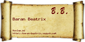 Baran Beatrix névjegykártya